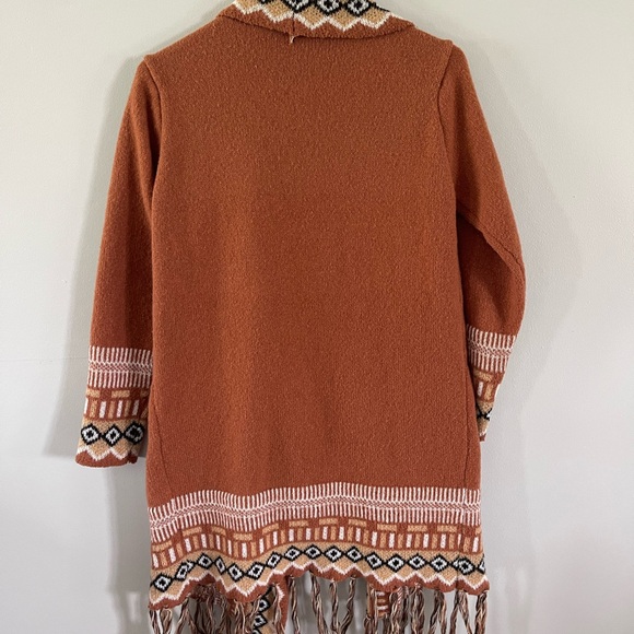 Rust Patterned Women's Cardigan - Picture 2 of 2